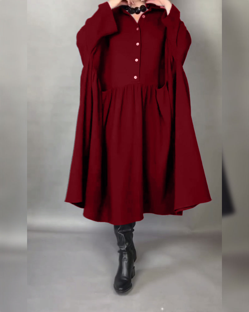 Emma | Oversized A-Line Dress with Button Collar