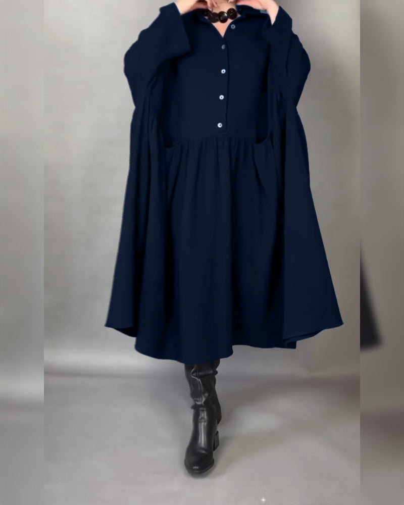 Emma | Oversized A-Line Dress with Button Collar