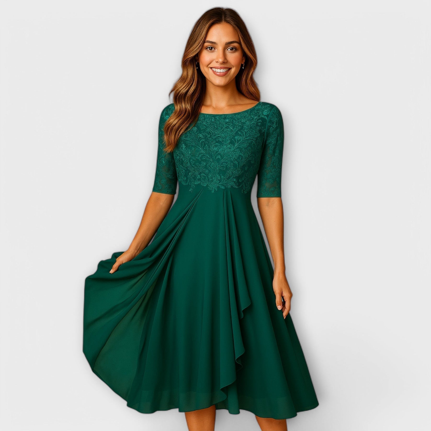 Martyna – Elegant Lace Midi Dress