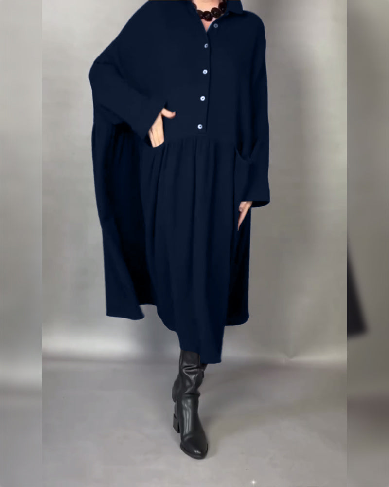 Emma | Oversized A-Line Dress with Button Collar