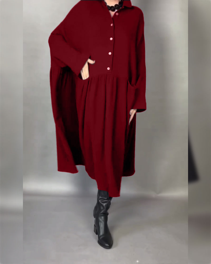 Emma | Oversized A-Line Dress with Button Collar