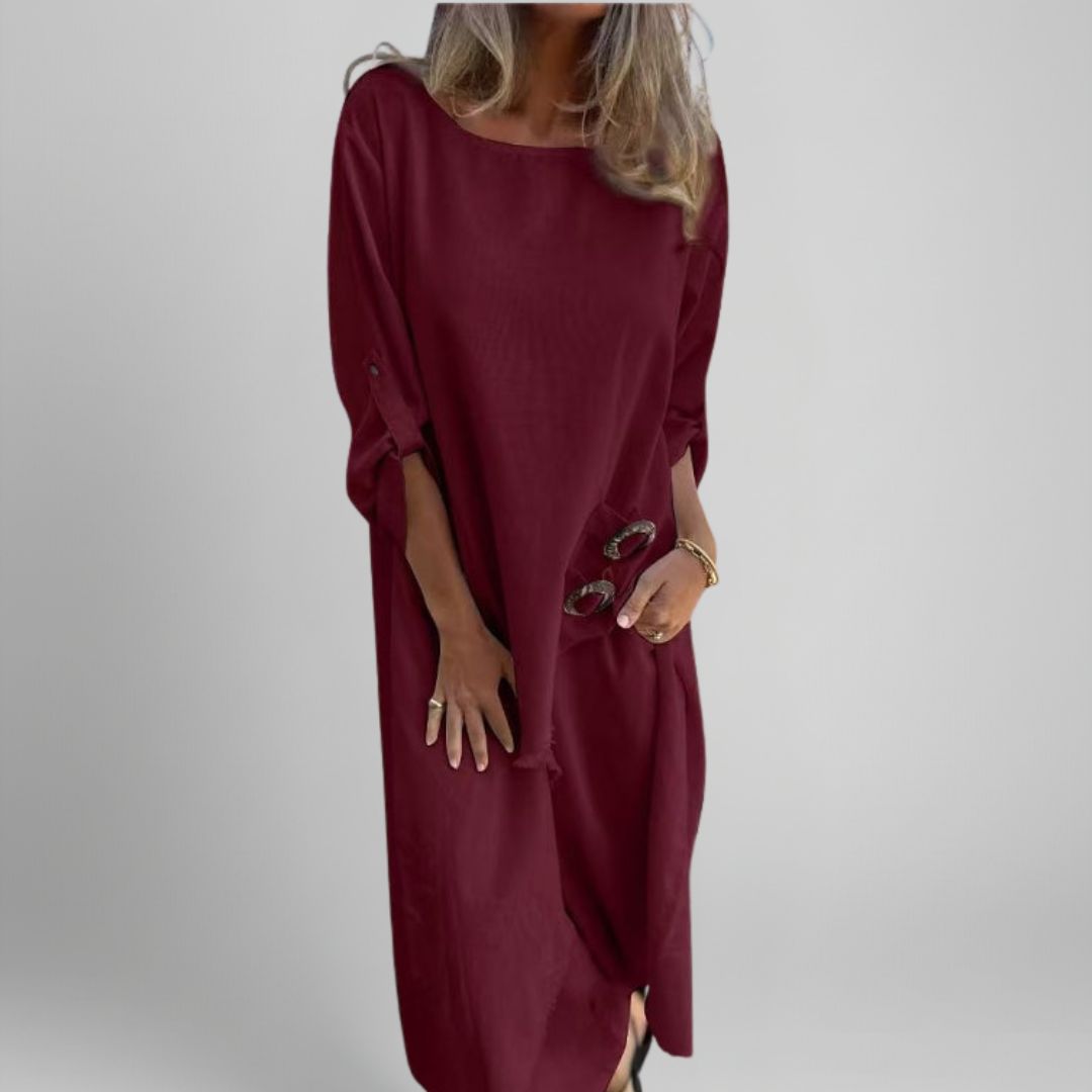Bettina | Cotton-Linen Dress + Pants - Comfortable Two-Piece Set