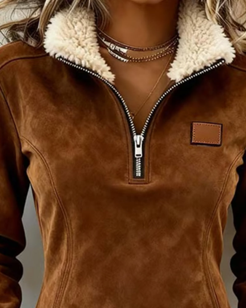 Elena | Soft Detail Half-Zip Sweater