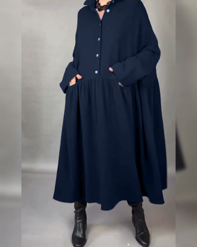 Emma | Oversized A-Line Dress with Button Collar
