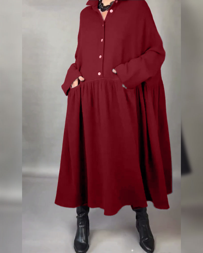Emma | Oversized A-Line Dress with Button Collar