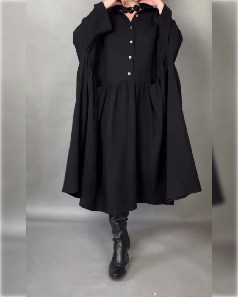 Emma | Oversized A-Line Dress with Button Collar