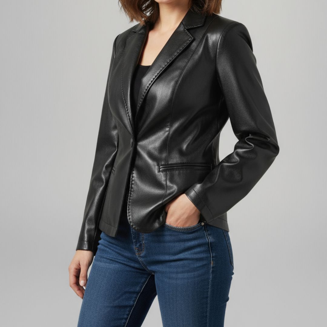 Caitlyn | Lambskin Leather Blazer