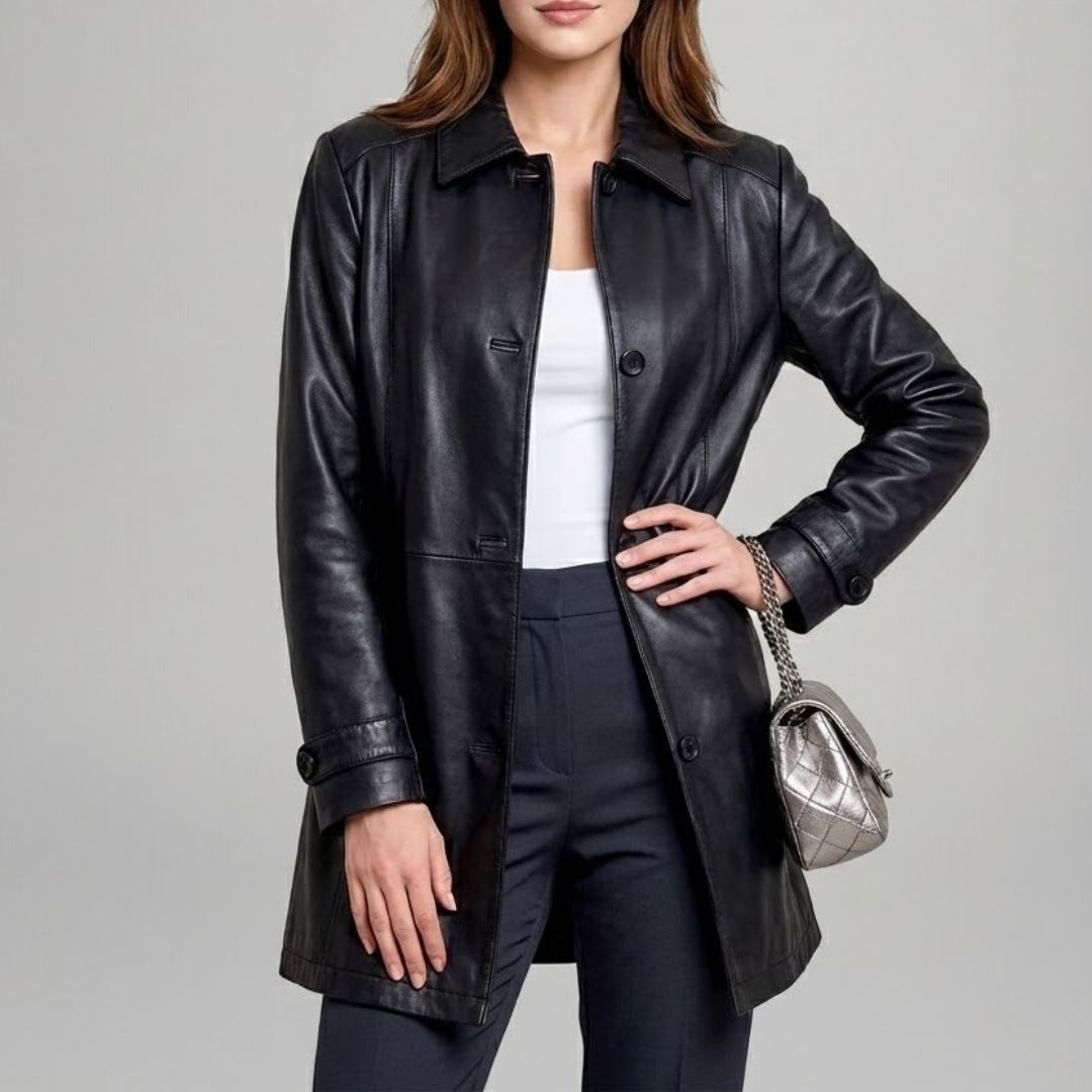 Clarissa | Elegant Solid Color Biker Jacket