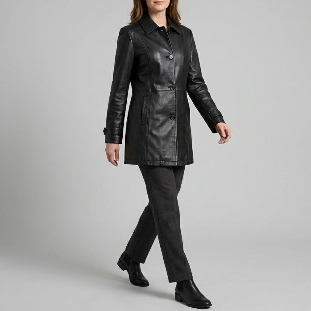 Clarissa | Elegant Solid Color Biker Jacket