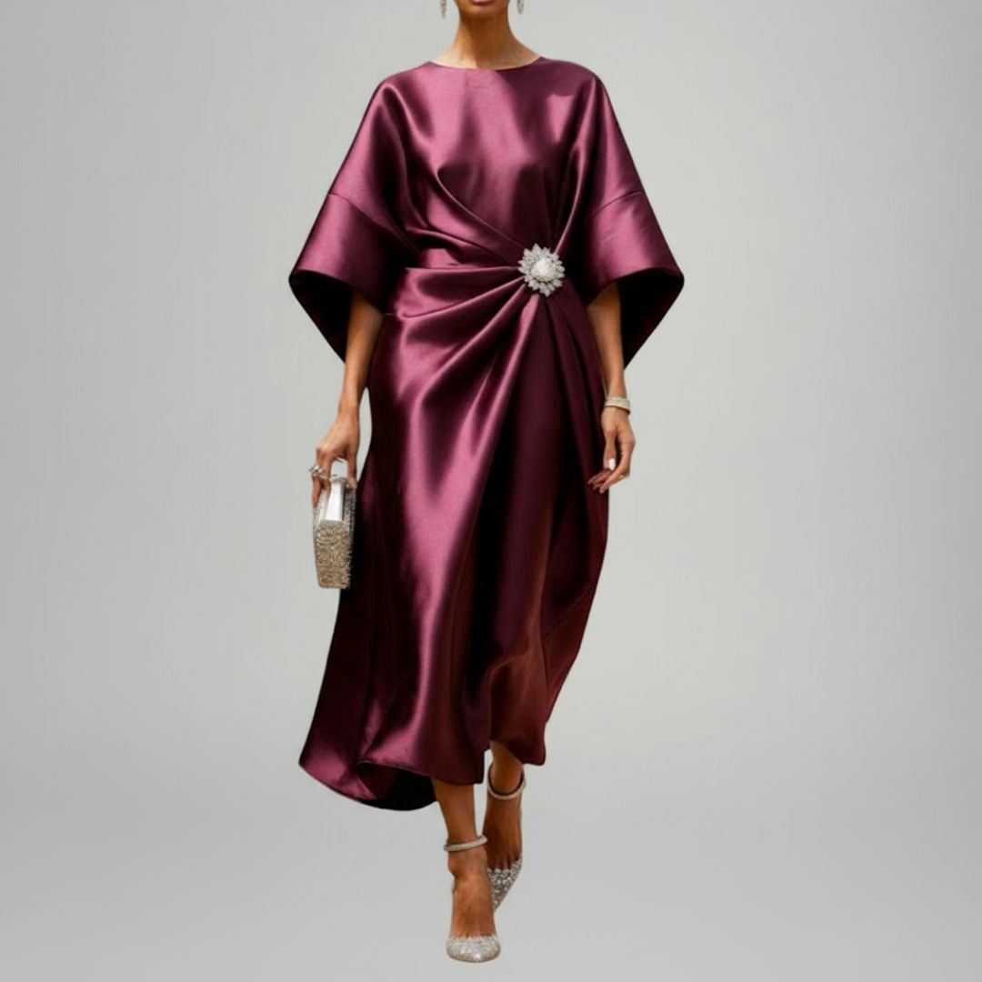 Claudia - Elegant Long Satin Dress
