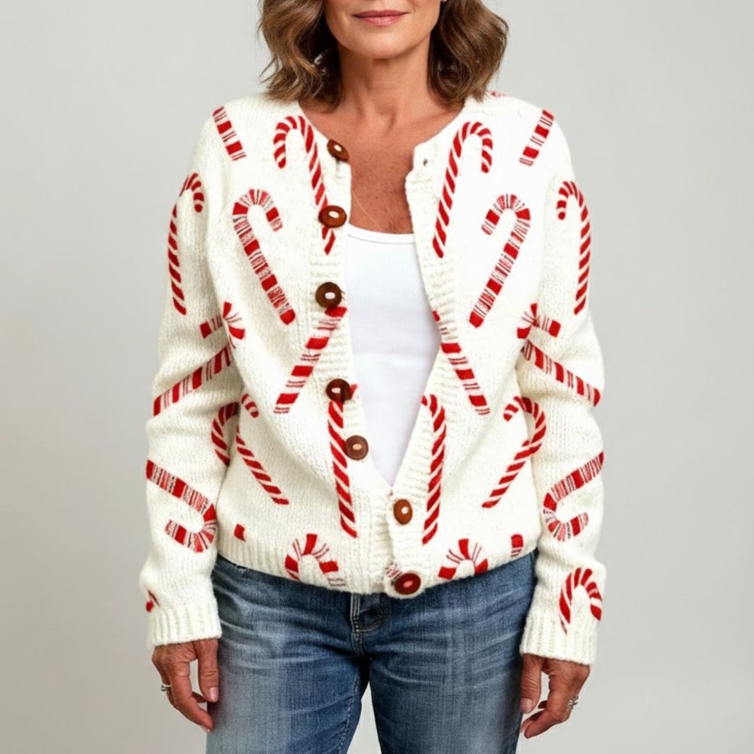 Holly | Festive Candy Cane Cardigan