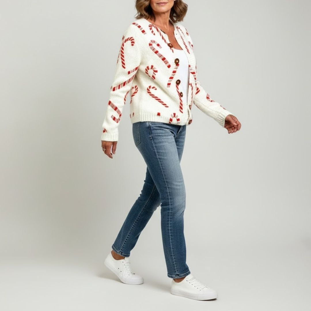 Holly | Festive Candy Cane Cardigan