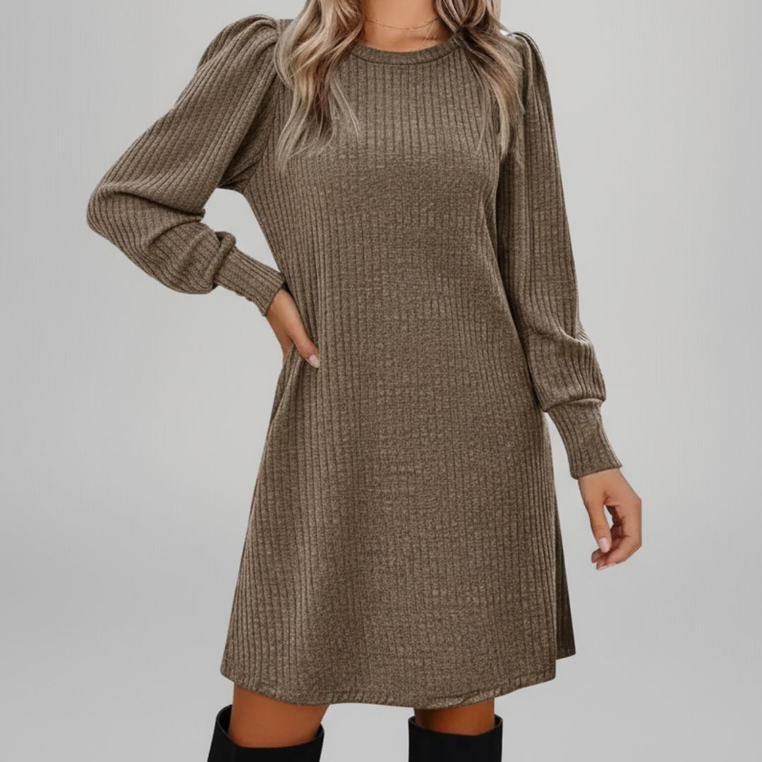 Normie | Knitted Lantern Sleeve Dress