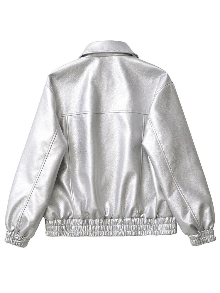 Leah | Leather Bomber Jacket