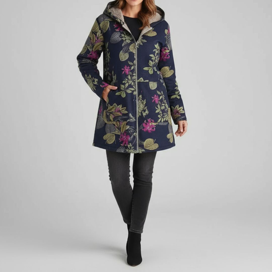 Sofia - Stylish Floral Fleece Jacket