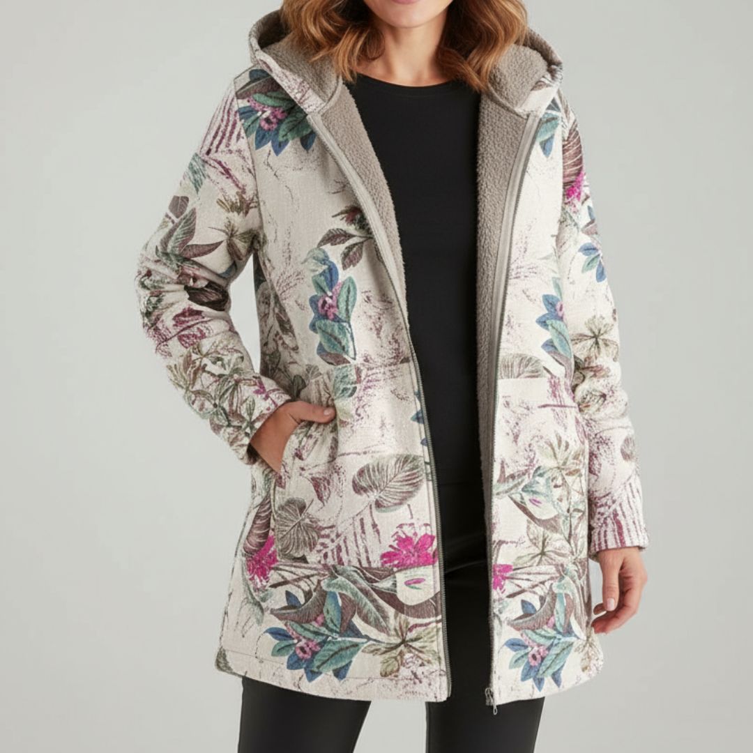 Sofia - Stylish Floral Fleece Jacket