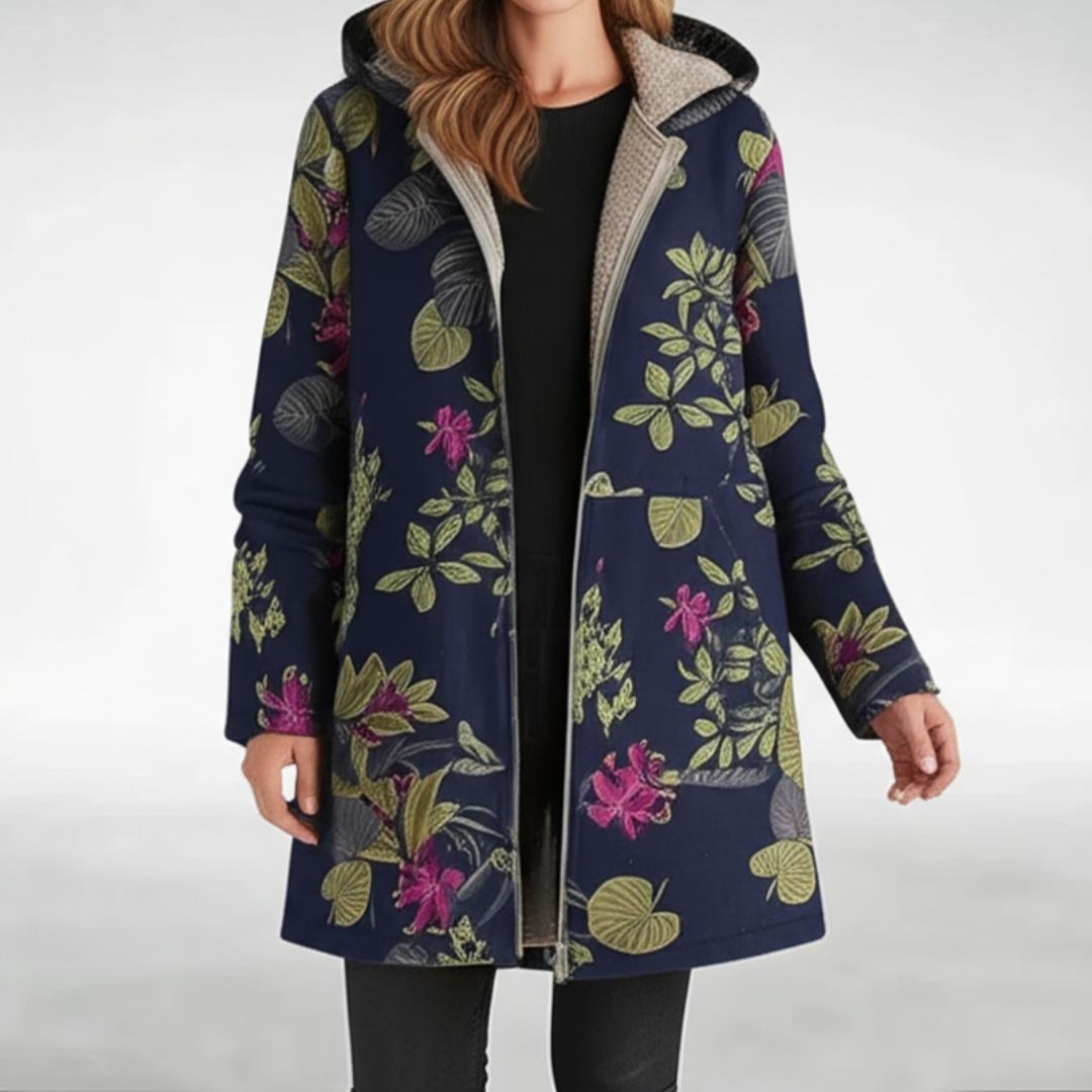 Sofia - Stylish Floral Fleece Jacket