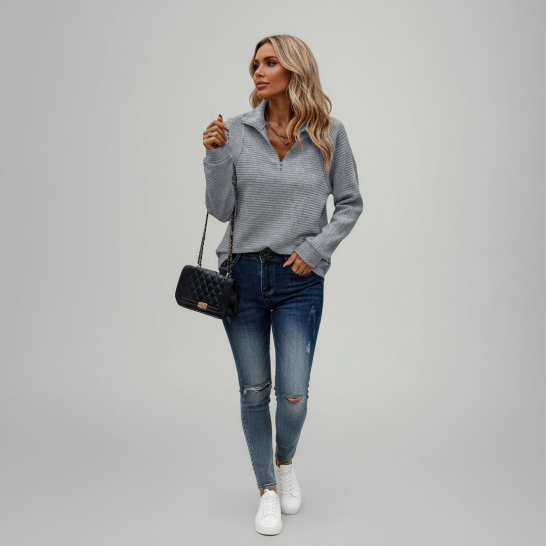 Suzanne | Half-Zip Detailed Pullover