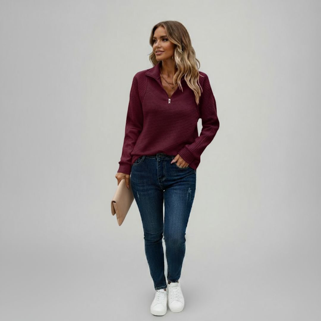 Suzanne | Half-Zip Detailed Pullover