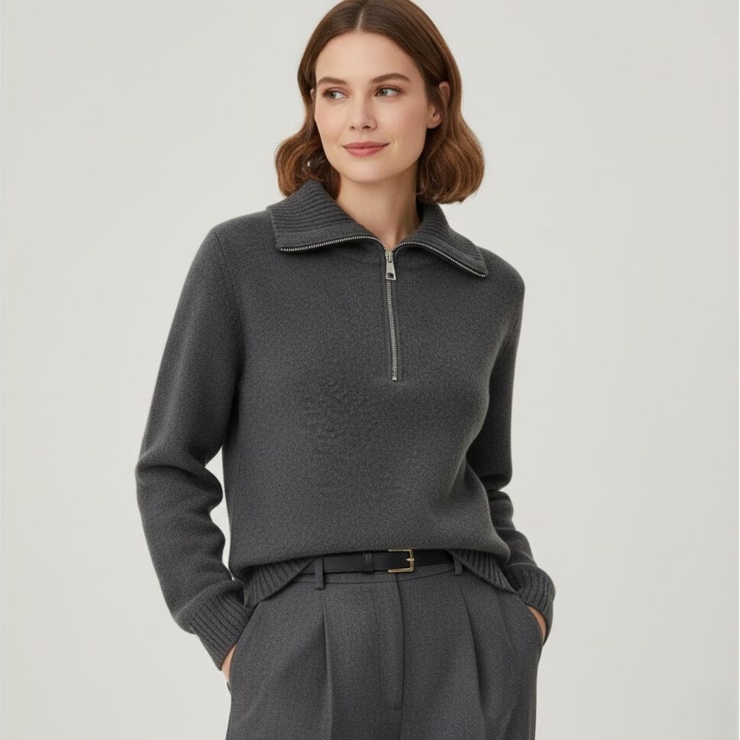 Vivienne | Half-Zip Knit Sweater