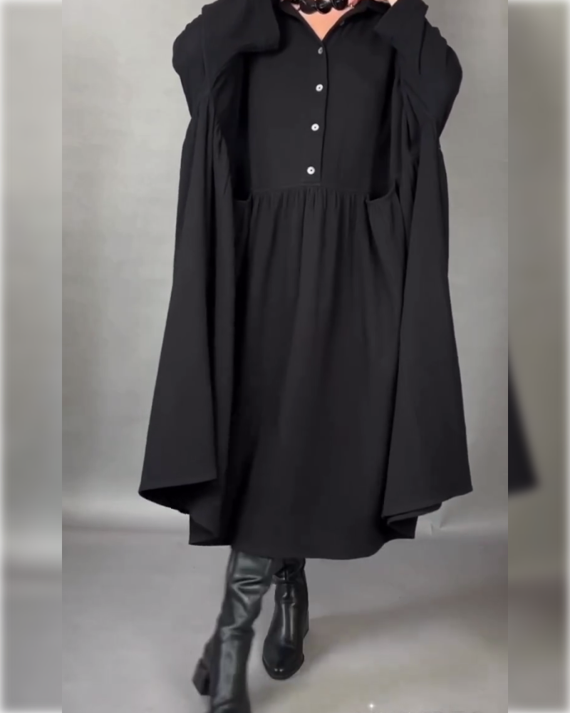 Emma | Oversized A-Line Dress with Button Collar