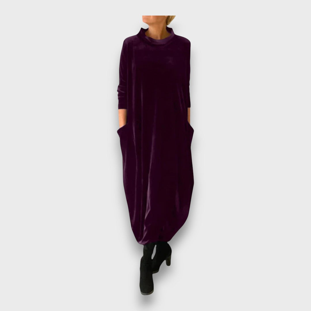 Éloura - Velvet Elegant Maxi Dress