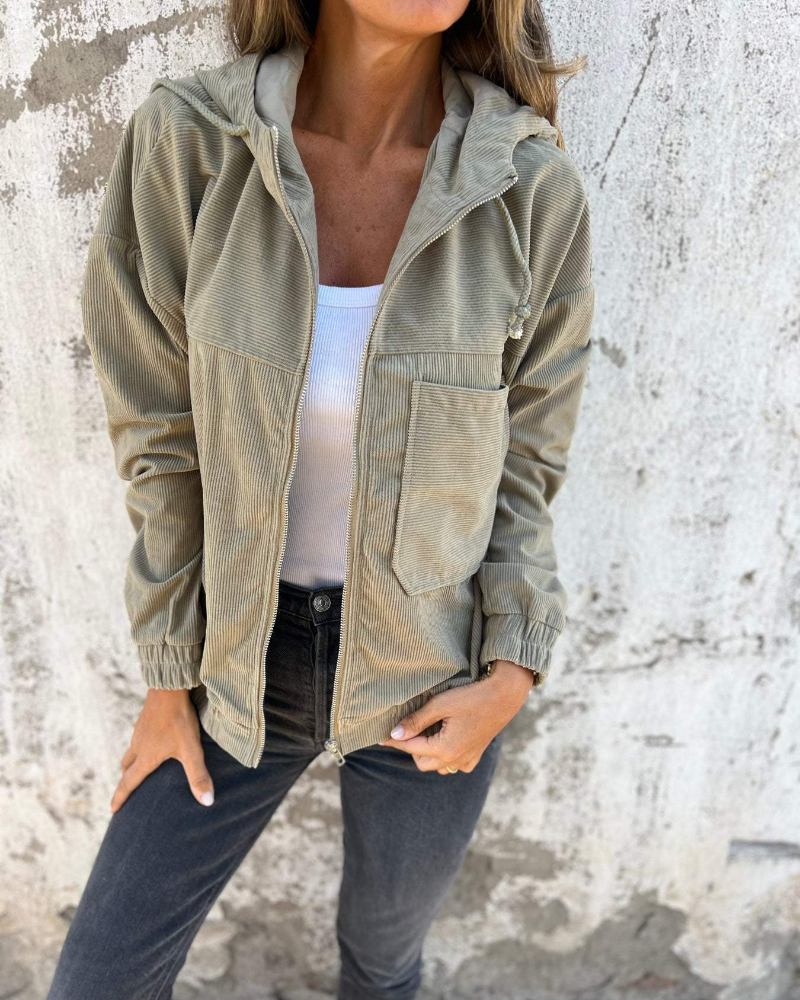 PROBEGINS® | The Corduroy Zip Hoodie