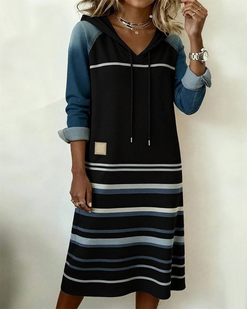 Eliza | Striped Hooded Dress