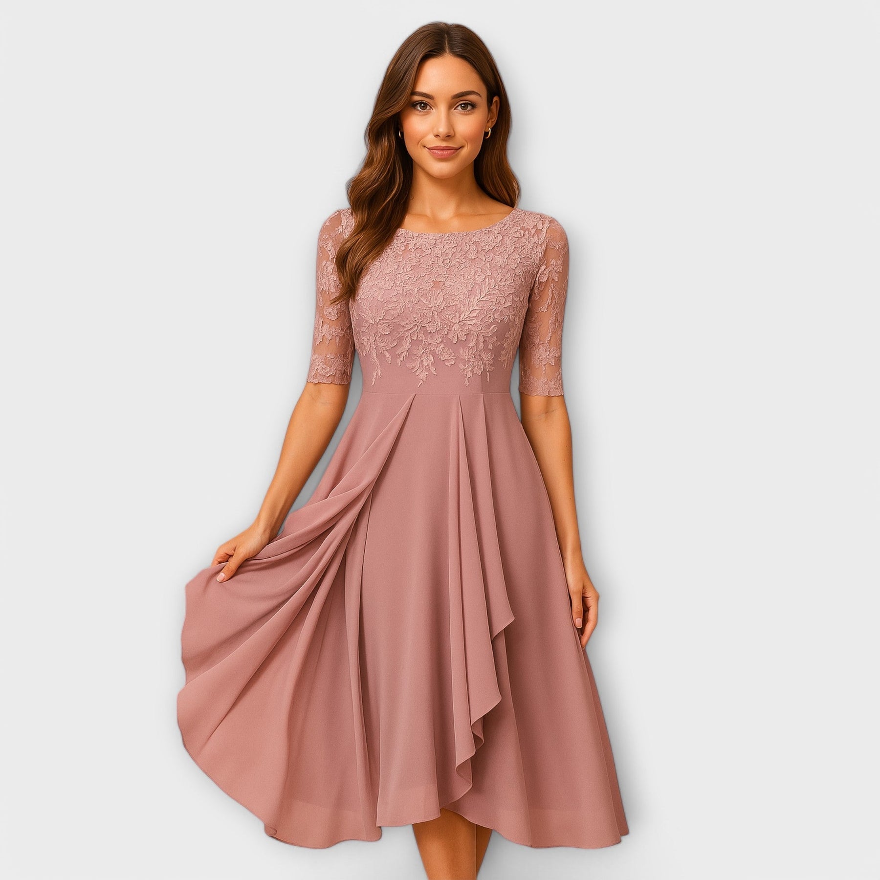 Martyna – Elegant Lace Midi Dress