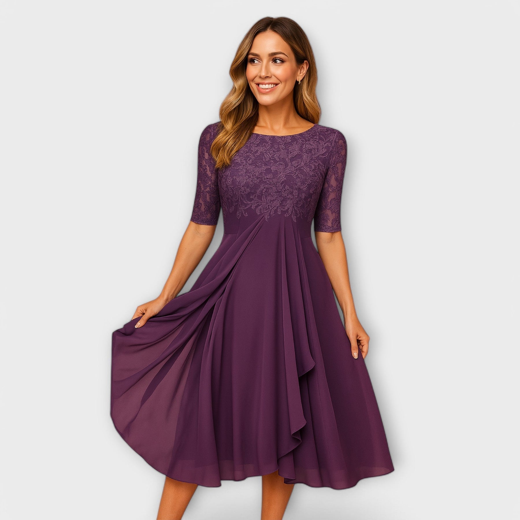 Martyna – Elegant Lace Midi Dress