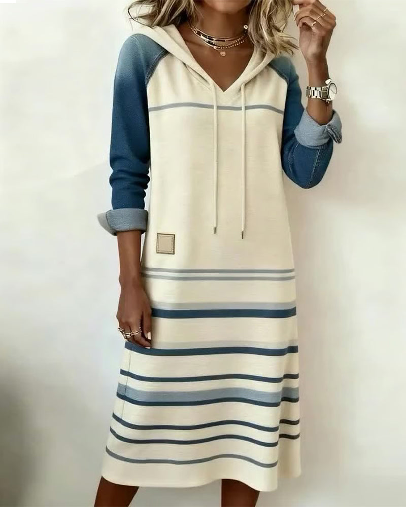 Eliza | Striped Hooded Dress