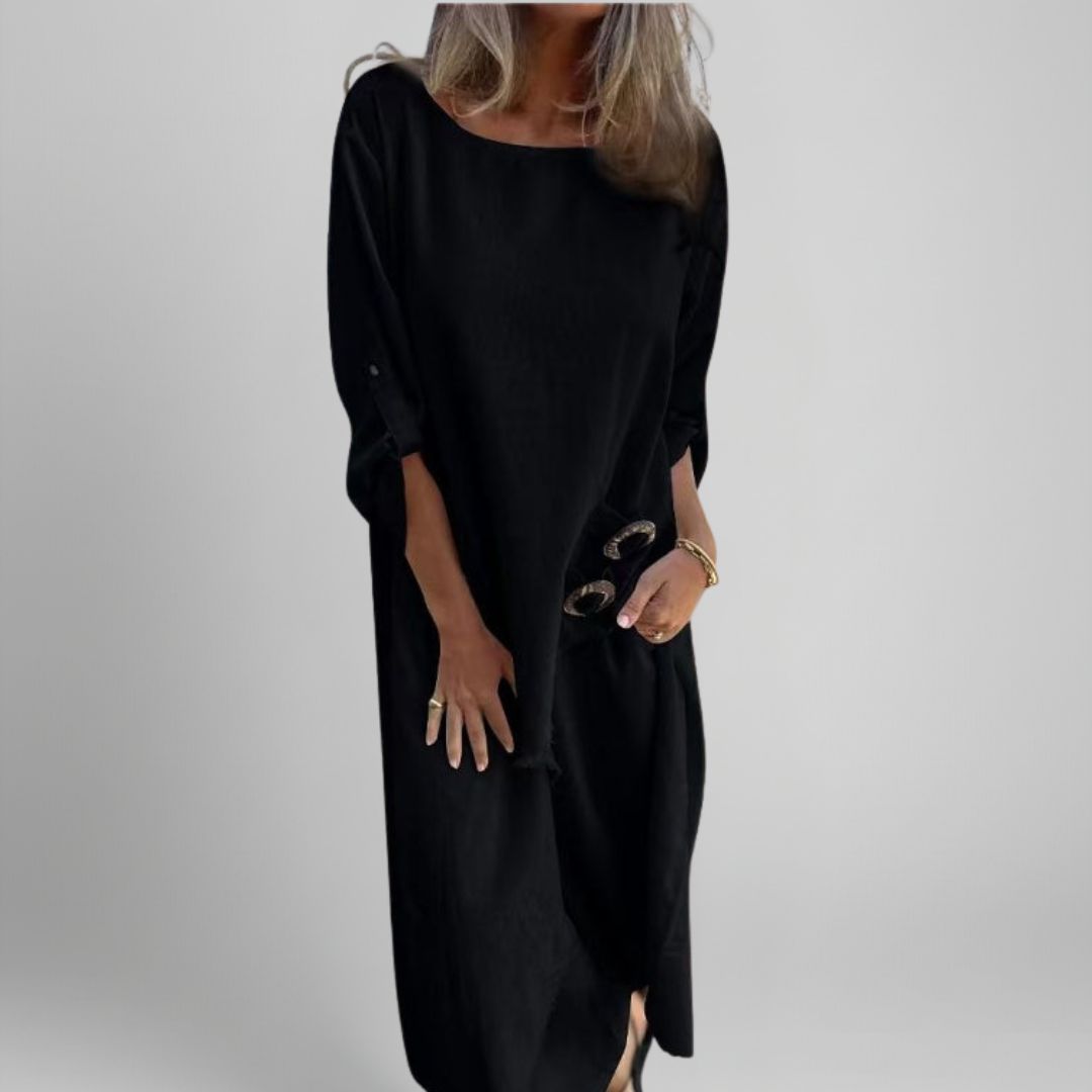 Bettina | Cotton-Linen Dress + Pants - Comfortable Two-Piece Set