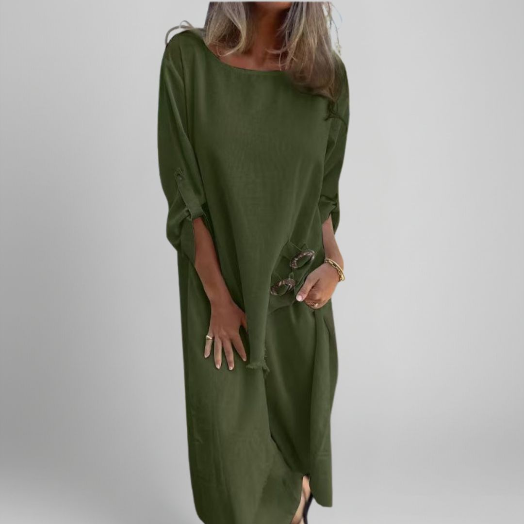 Bettina | Cotton-Linen Dress + Pants - Comfortable Two-Piece Set