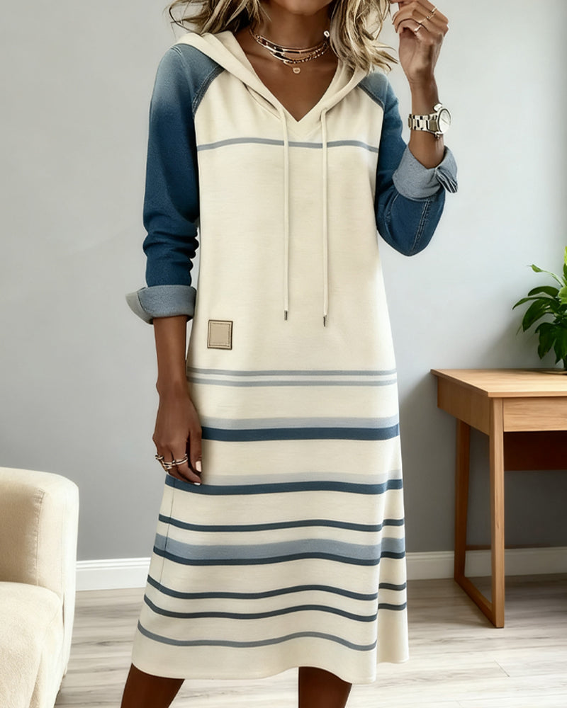 Eliza | Striped Hooded Dress