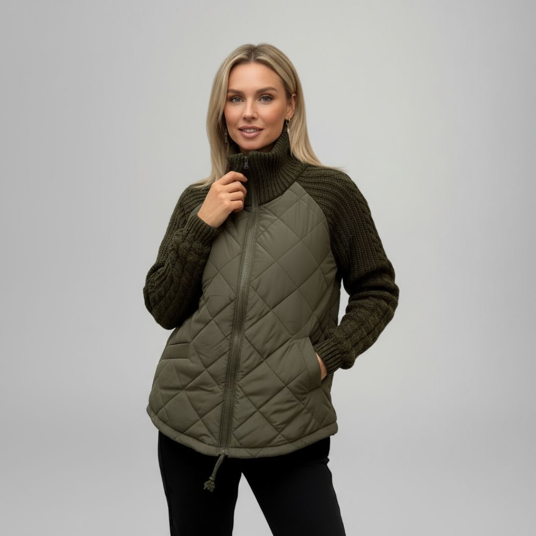 Aniya - Knitted Patchwork Jacket with Zipper