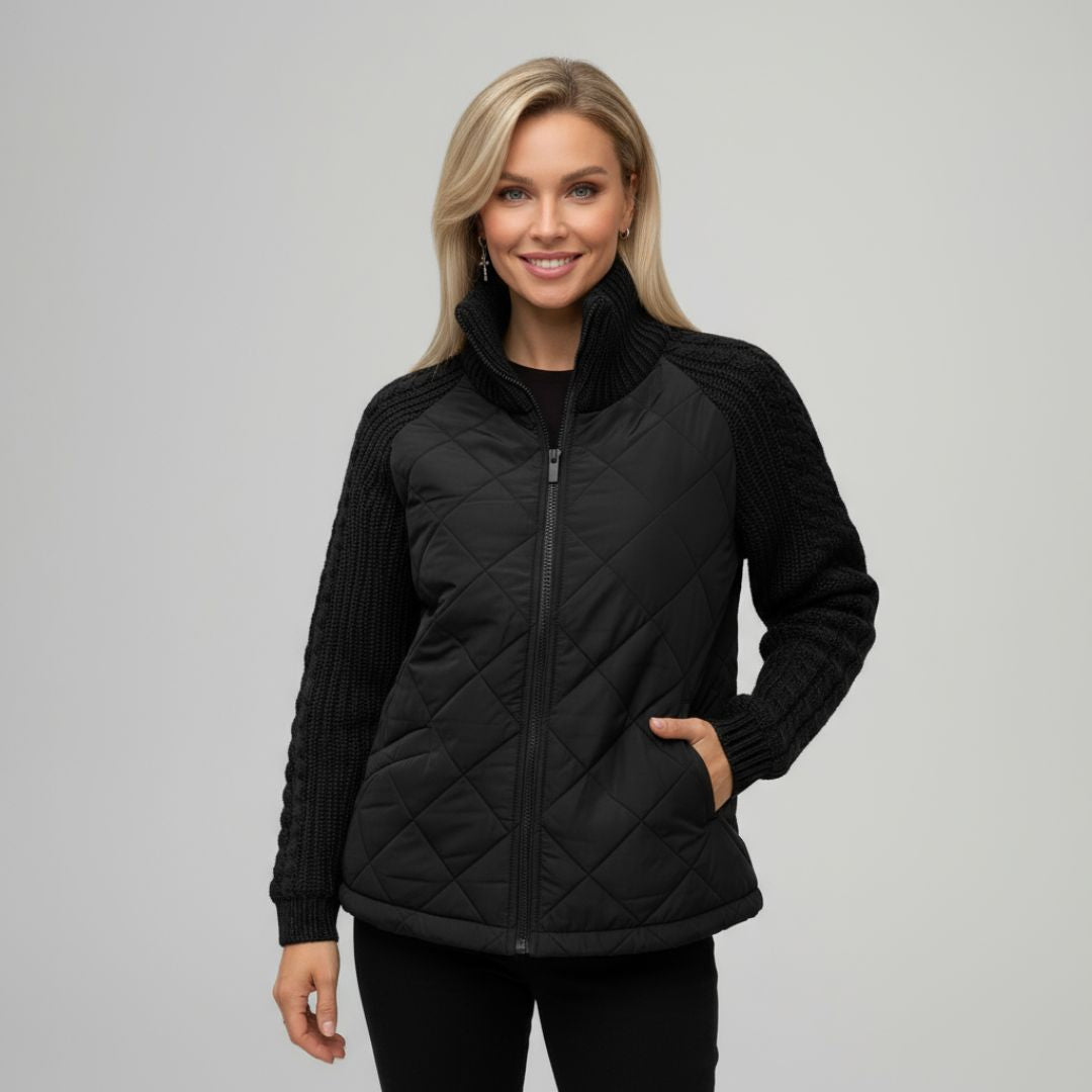 Aniya - Knitted Patchwork Jacket with Zipper