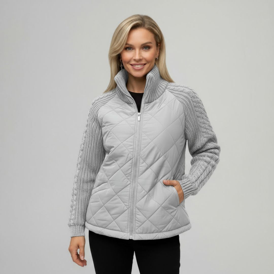 Aniya - Knitted Patchwork Jacket with Zipper