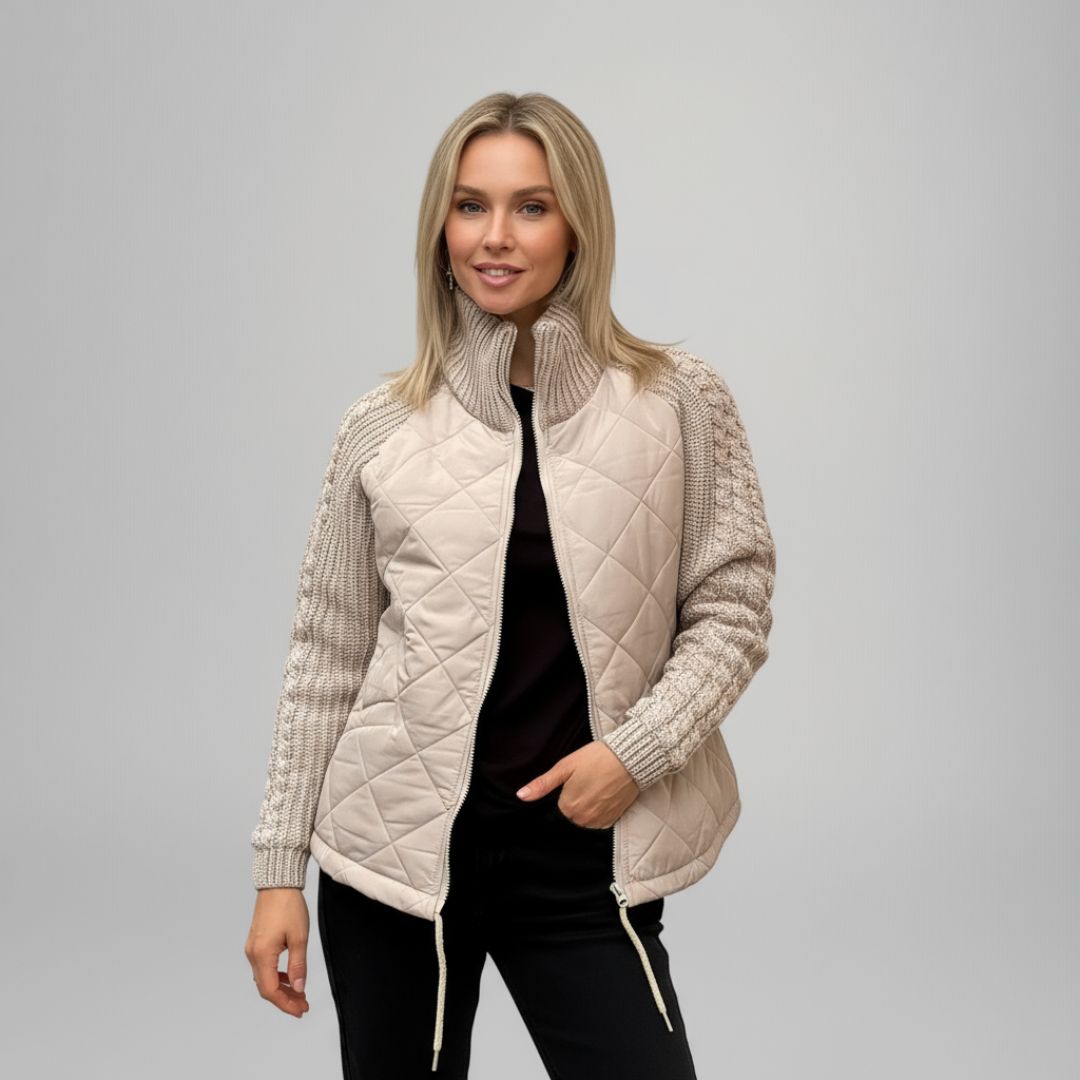 Aniya - Knitted Patchwork Jacket with Zipper