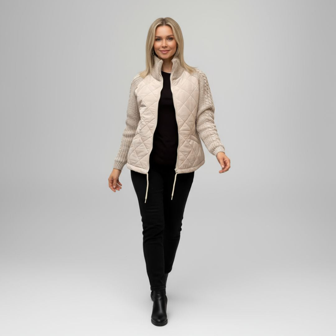 Aniya - Knitted Patchwork Jacket with Zipper