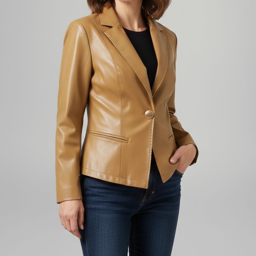 Caitlyn | Lambskin Leather Blazer