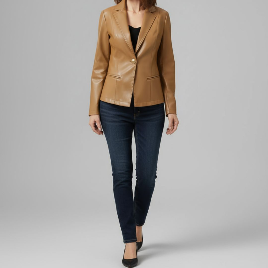 Caitlyn | Lambskin Leather Blazer