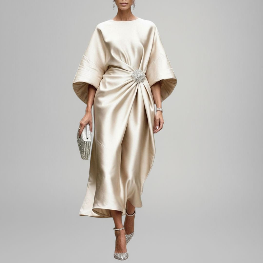 Claudia - Elegant Long Satin Dress