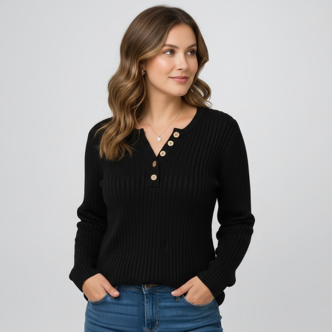 Fien |  Button-up knit Sweater