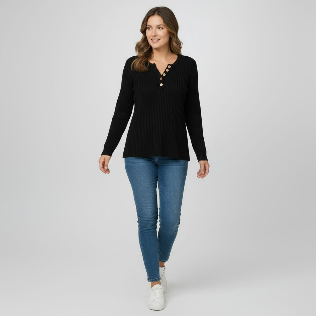 Fien |  Button-up knit Sweater