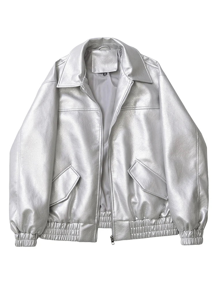 Leah | Leather Bomber Jacket
