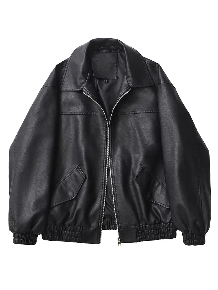 Leah | Leather Bomber Jacket