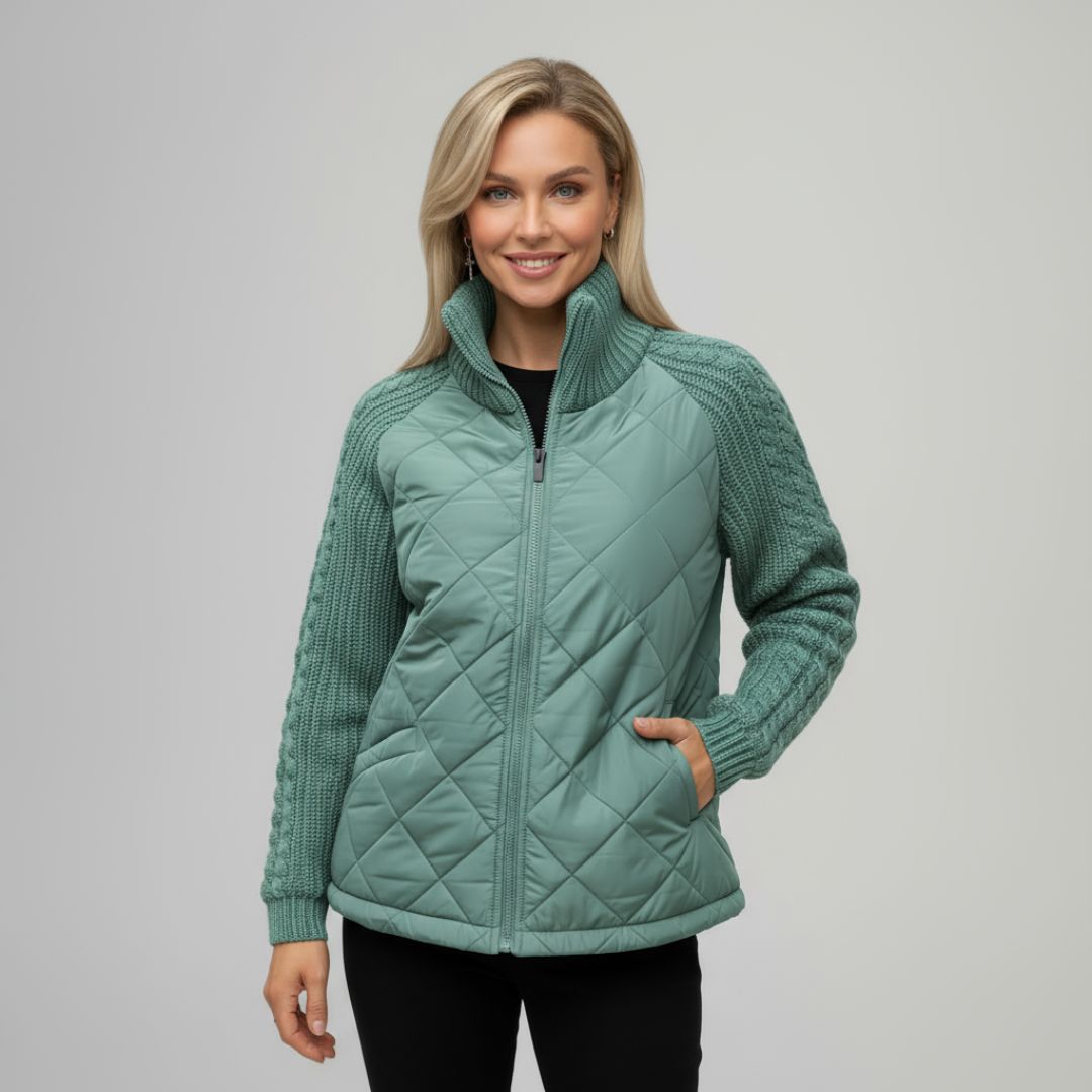 Aniya - Knitted Patchwork Jacket with Zipper