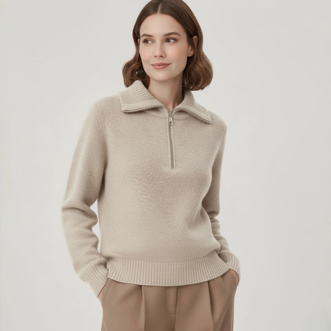 Vivienne | Half-Zip Knit Sweater