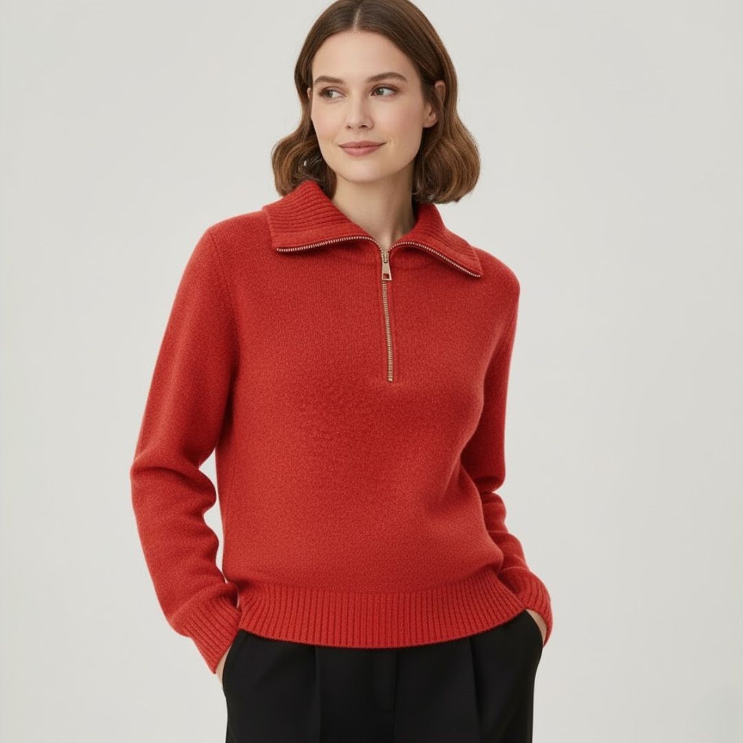 Vivienne | Half-Zip Knit Sweater