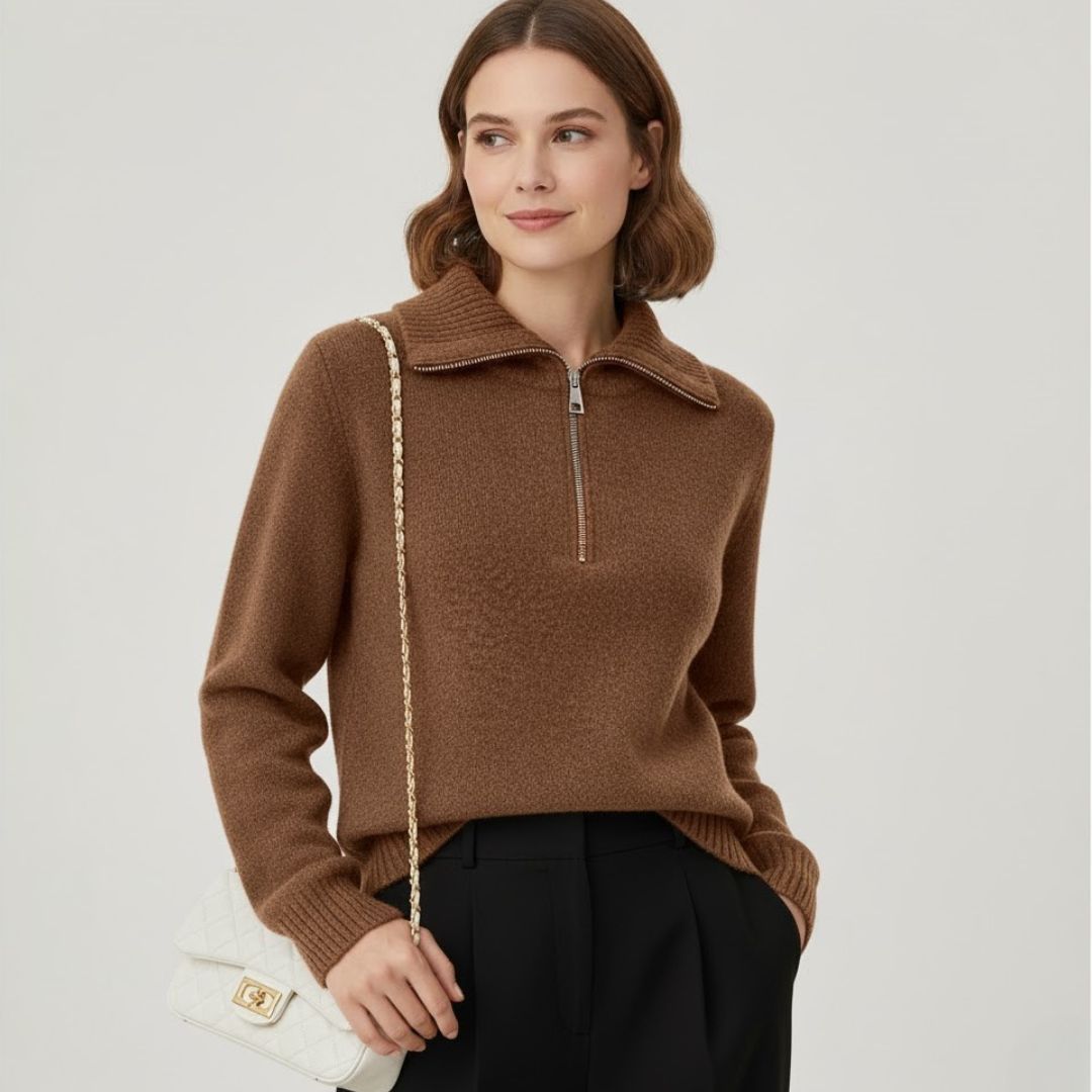 Vivienne | Half-Zip Knit Sweater